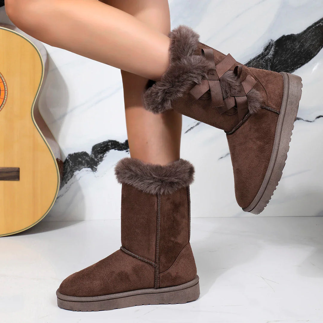 OF THE | Women's Winter Boots Plush - Warm Boots with Bow