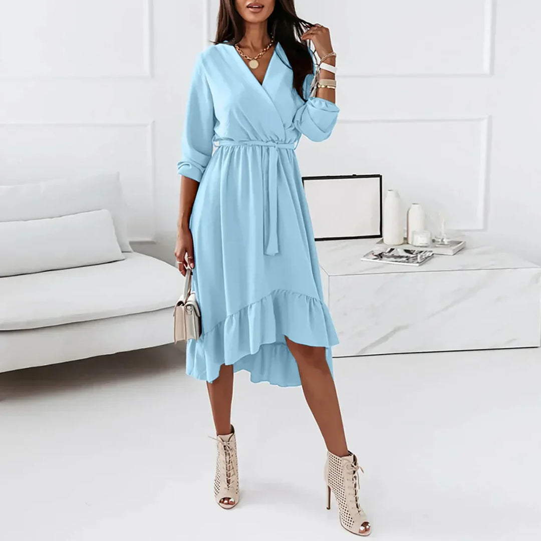 Aurelia - Robe portefeuille époustouflante avec manches longues