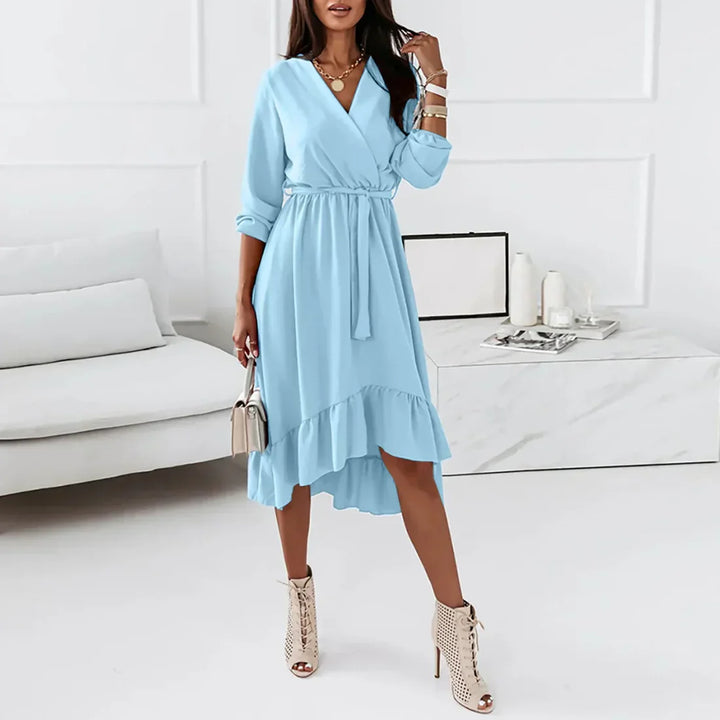 Aurelia - Robe portefeuille époustouflante avec manches longues