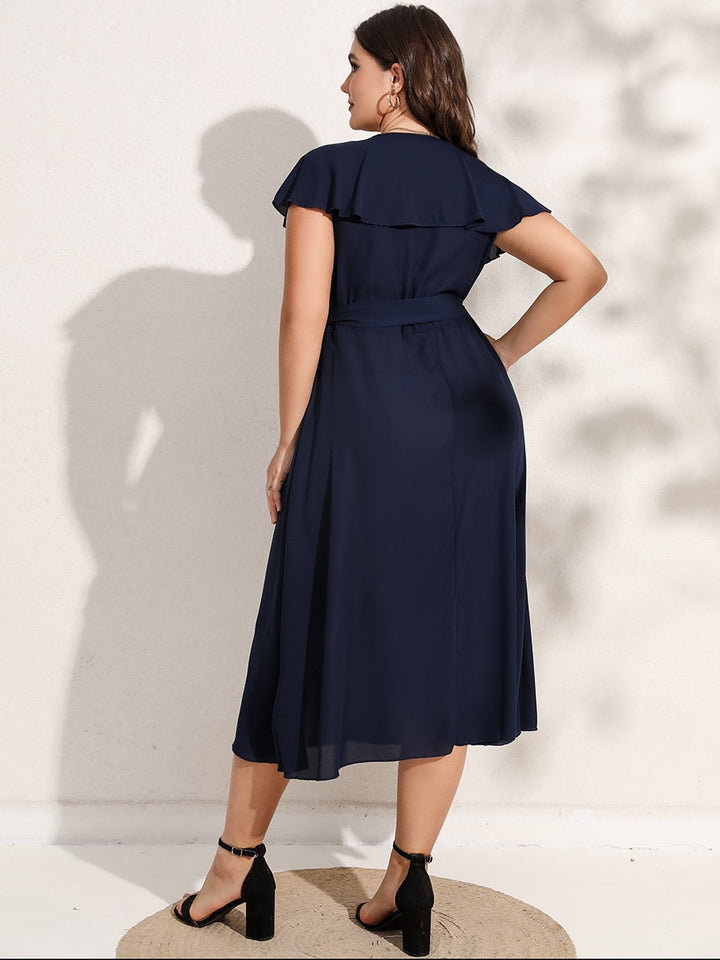 Sukienka kopertowa z falbankami Plus Size