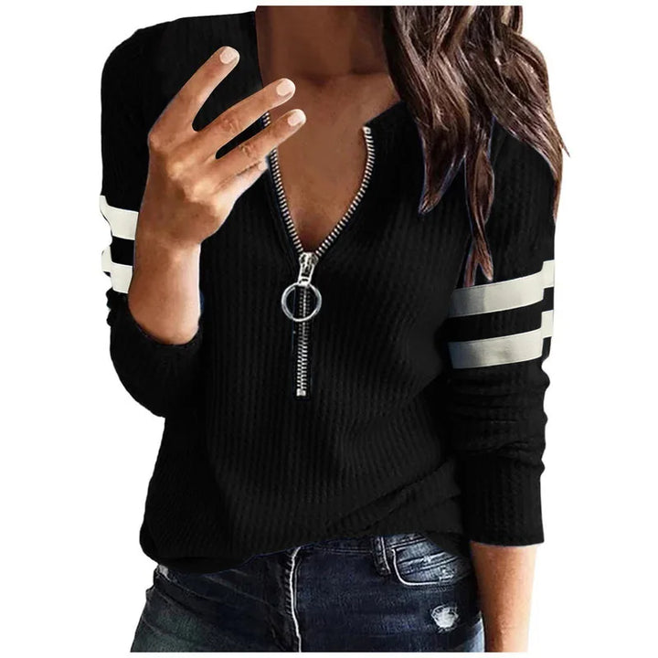 Nikki - pull en maille tendance avec demi-fermeture éclair