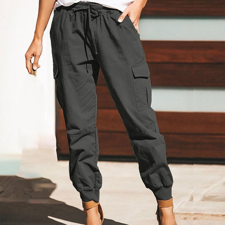 CATALINA - Pantalon cargo droit avec cordon de serrage
