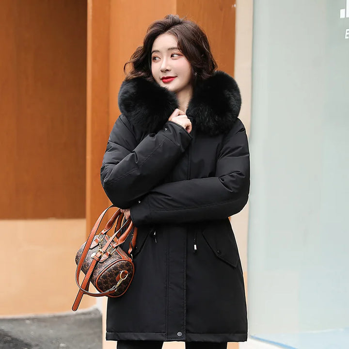 Tilda | veste d'hiver doublée avec col en fourrure amovible et capuche