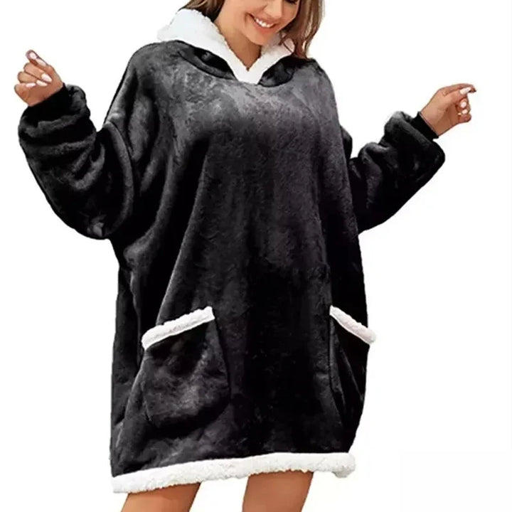 Kuschelige Oversize Hoodie-Decke mit Kapuze – Weicher Fleece Pullover für Damen & Herren, Perfekt für Zuhause & Winter