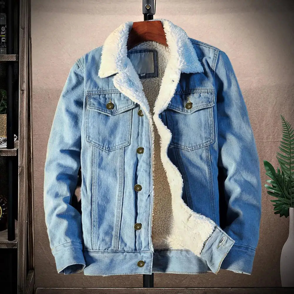 Harold - Stylish warm Sherpa denim jacket for men