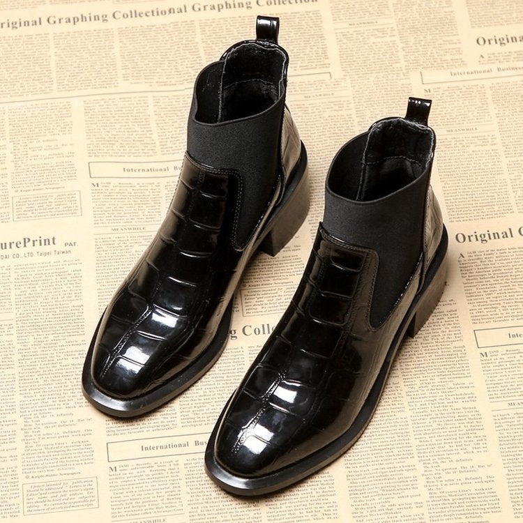 Elegante Vegane Leder-Stiefeletten mit Absatz in Schwarz für Damen | Ideal für Herbst/Winter