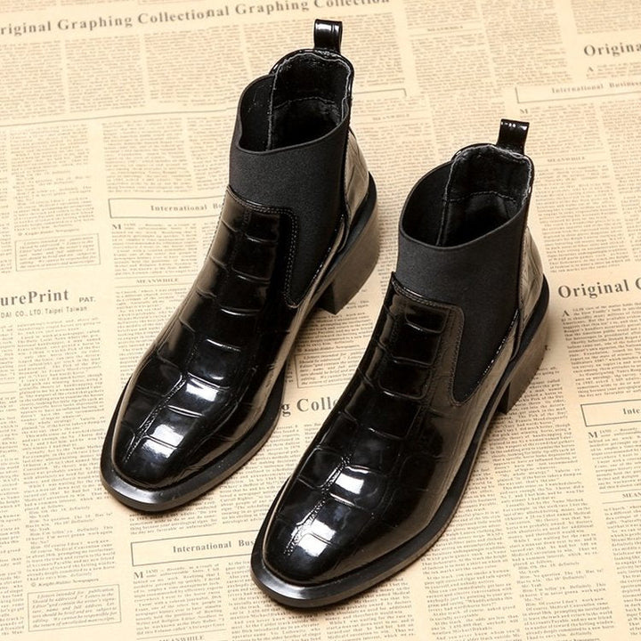 Elegante Vegane Leder-Stiefeletten mit Absatz in Schwarz für Damen | Ideal für Herbst/Winter