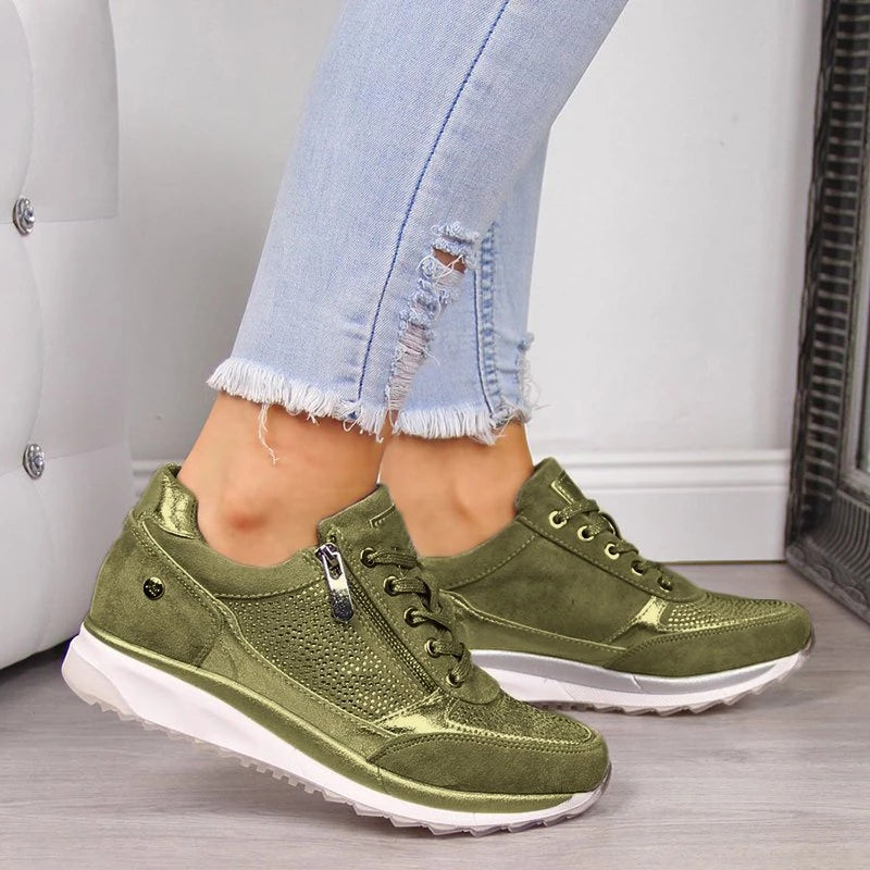 Betsy - Chaussures décontractées à lacets avec fermeture éclair