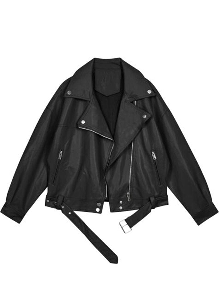 Veste en cuir oversize