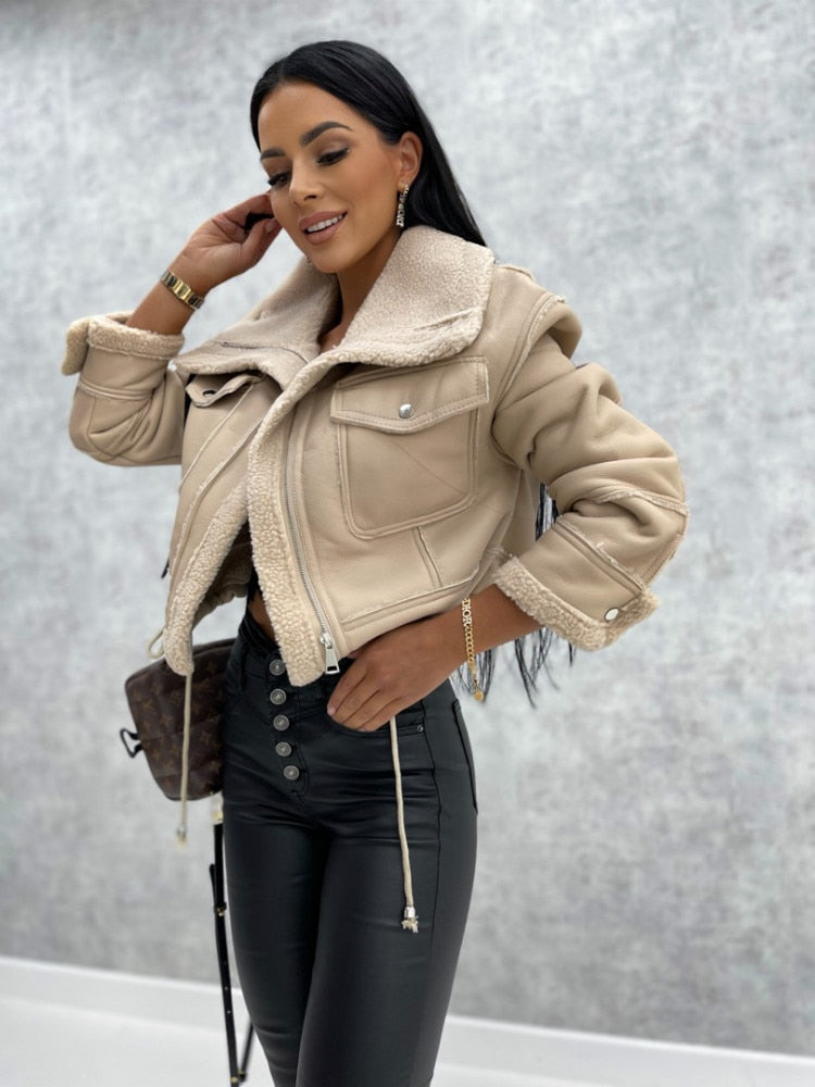 Gabriella - Retro warme Felljacke