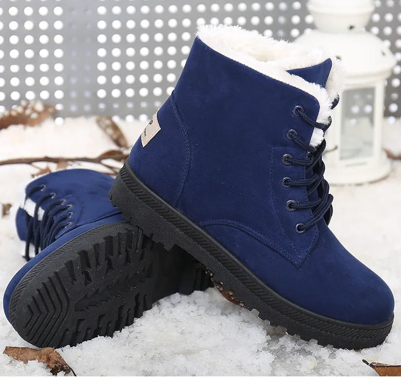 Damen Winterstiefel – Gefütterte Schnürboots mit Warmfutter & rutschfester Sohle