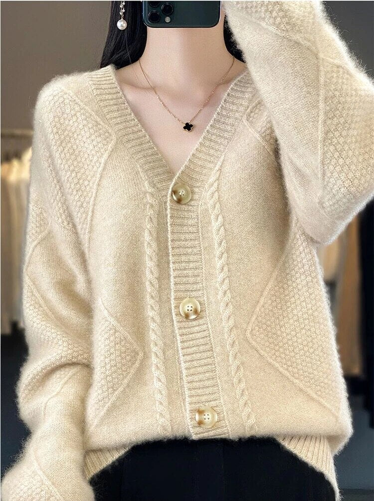 Every - Gilet d'hiver en tricot avec col en V