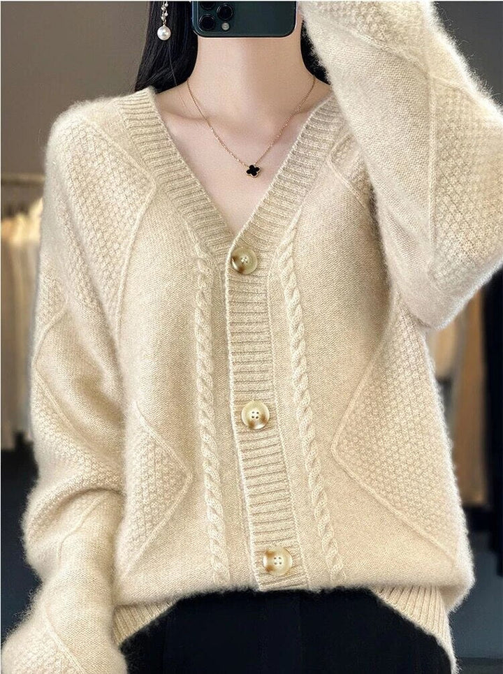 Every - Gilet d'hiver en tricot avec col en V