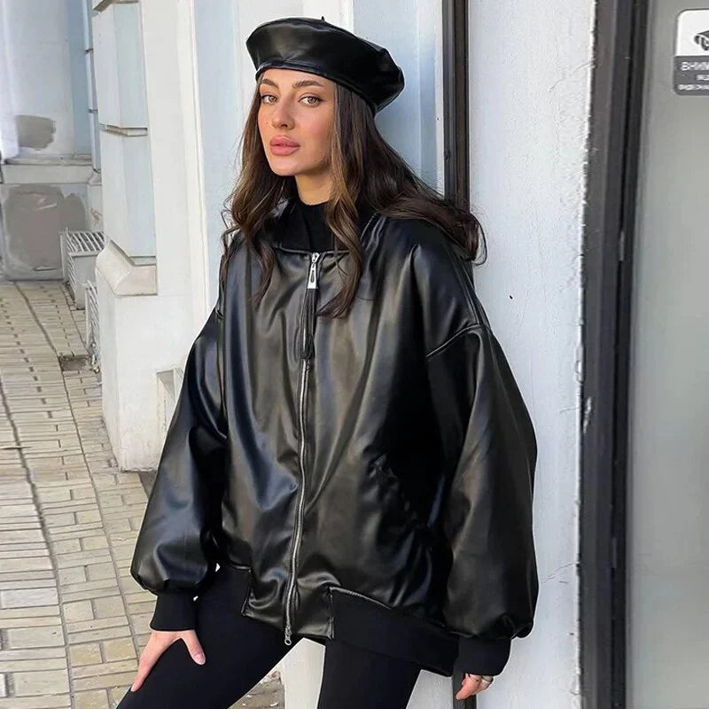 Scarlett - veste en cuir motor décontractée