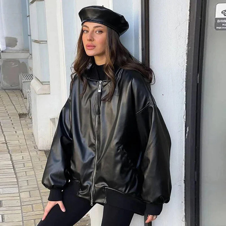 Scarlett - veste en cuir motor décontractée