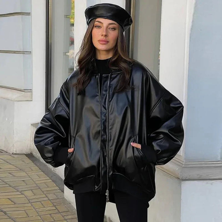Scarlett - veste en cuir motor décontractée