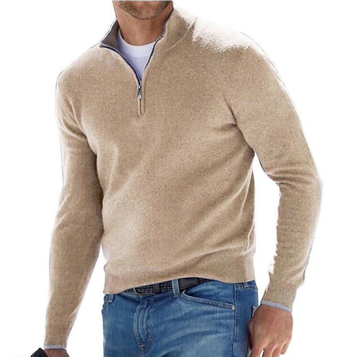 Tate - Herren Basic-Pullover mit Reißverschluss