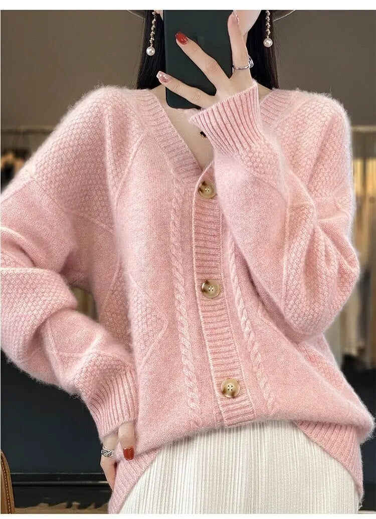 Every - Gilet d'hiver en tricot avec col en V