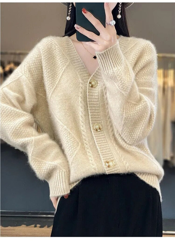 Every - Gilet d'hiver en tricot avec col en V
