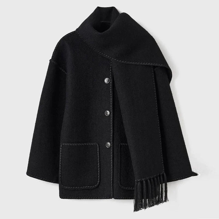 Hermia | Elegant women's coat with scarf – Stylish winter coat