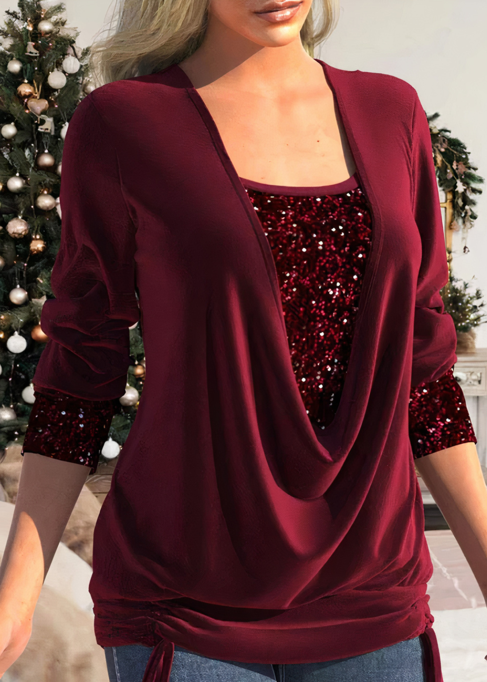 Sarina - Blouse scintillante élégante