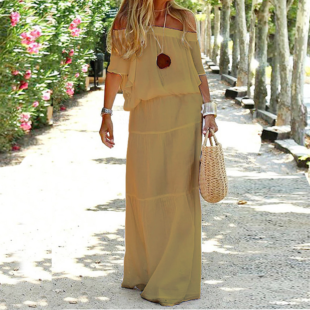 NIKA – Robe longue élégante à épaules dénudées pour toutes les occasions