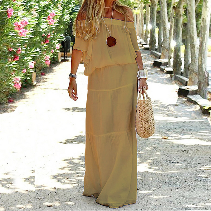 NIKA – Robe longue élégante à épaules dénudées pour toutes les occasions
