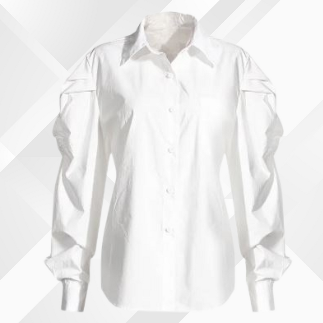 Nelia - Veste en jean et blouse à manches bouffantes