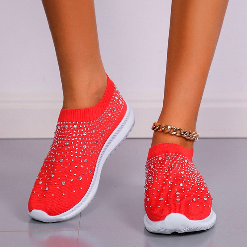 Sock sneakers with glitter