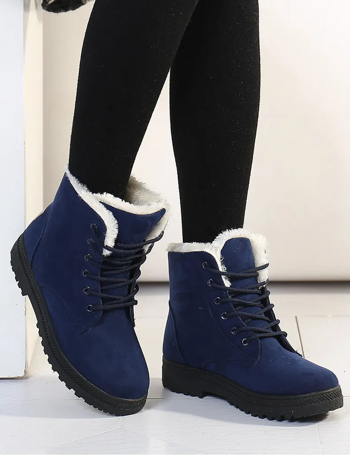 Damen Winterstiefel – Gefütterte Schnürboots mit Warmfutter & rutschfester Sohle