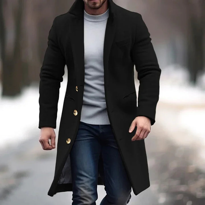RALPH | Manteau long élégant pour hommes avec boutons et col