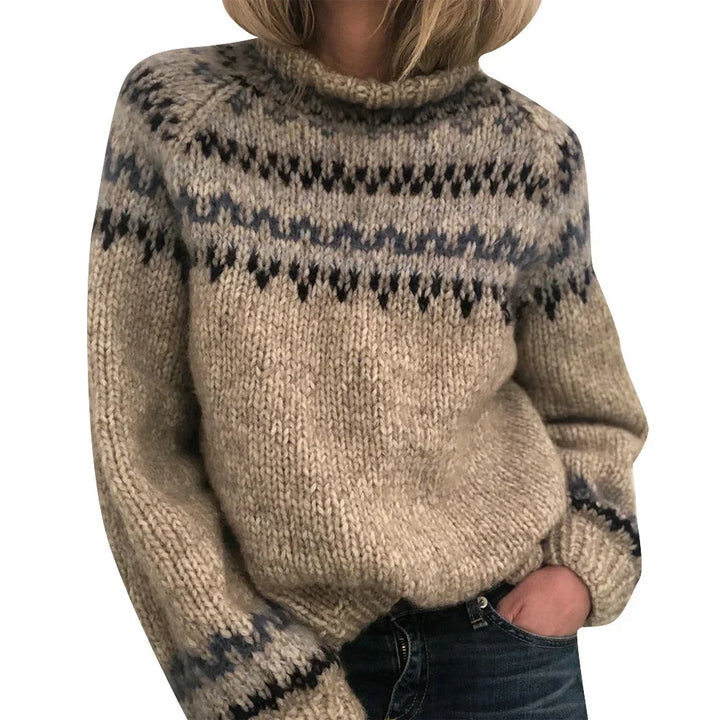 Raquel - Pull à col roulé chaud tricoté