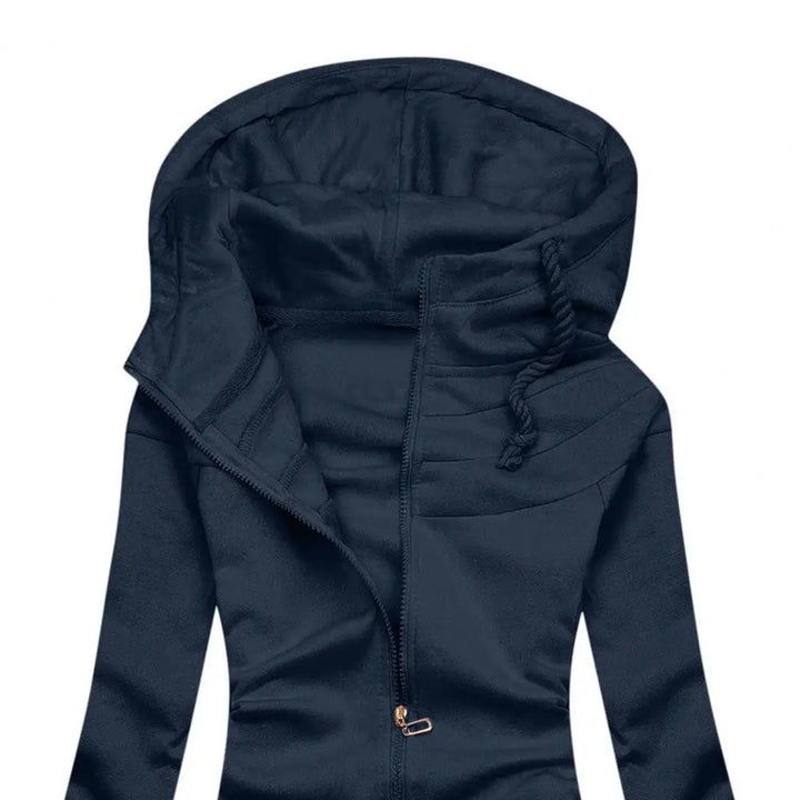 Lässiger übergroßer Zip Hoodie mit Fleece, Kapuze und Reißverschluss für Damen | Ideal für Alltag