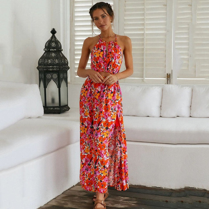 Robe longue avec imprimé floral