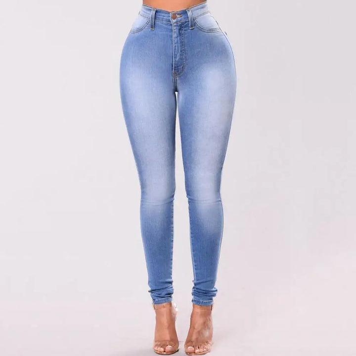 Quinn - Jean tendance avec taille haute et ceinture élastique