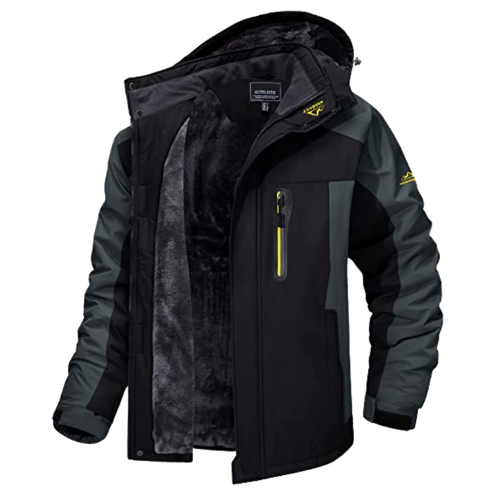Veste de plein air imperméable avec capuche pour hommes – chaude, coupe-vent et respirante