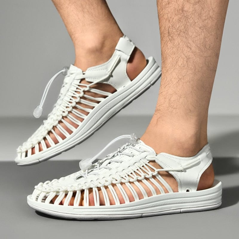 Geflochtene Herren Outdoor-Sandalen mit Kordelverschluss – Bequeme Sommerschuhe für Strand, Freizeit & Abenteuer