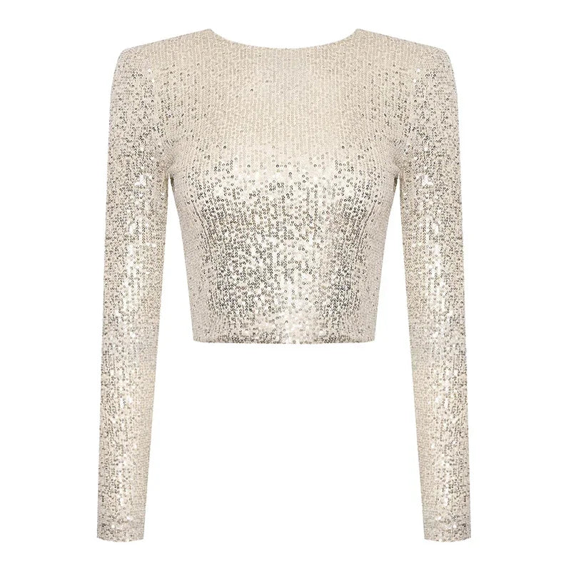 Rosalee - Haut élégant avec ornements en paillettes