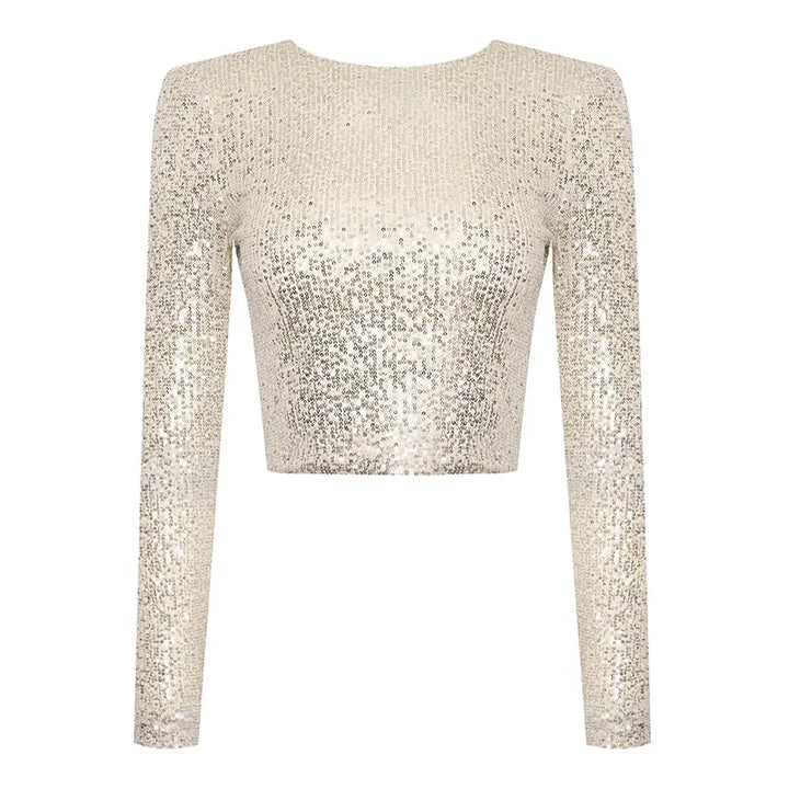 Rosalee - Haut élégant avec ornements en paillettes