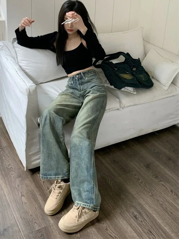Preslie - Pantalon baggy streetwear rétro
