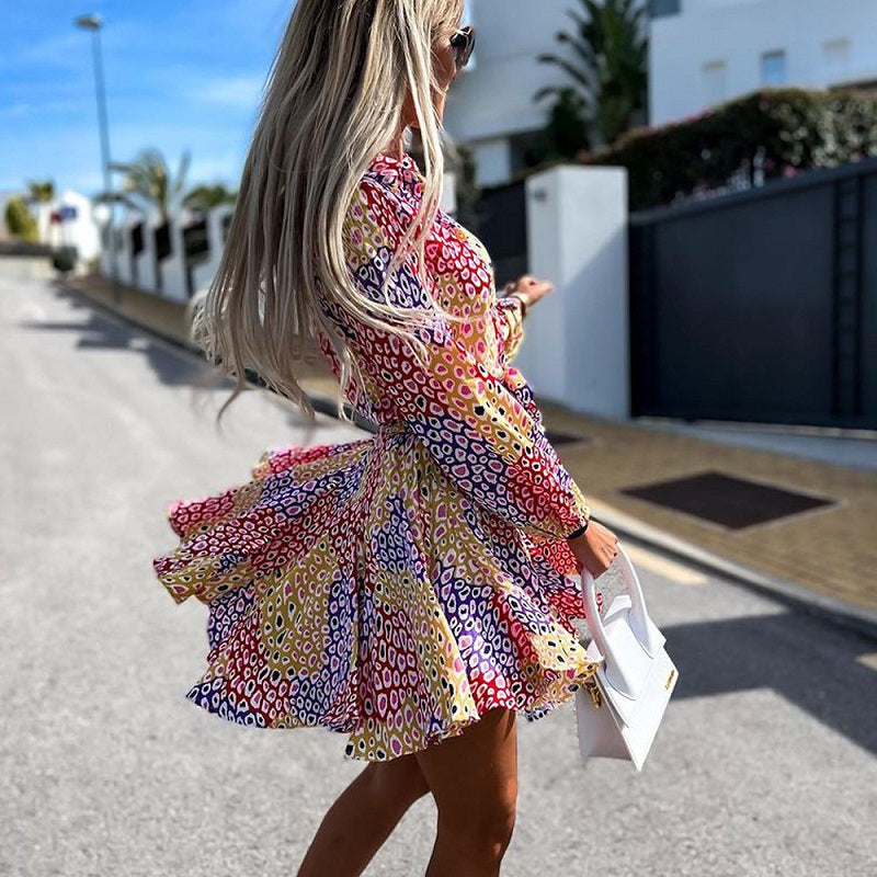 Robe flare colorée