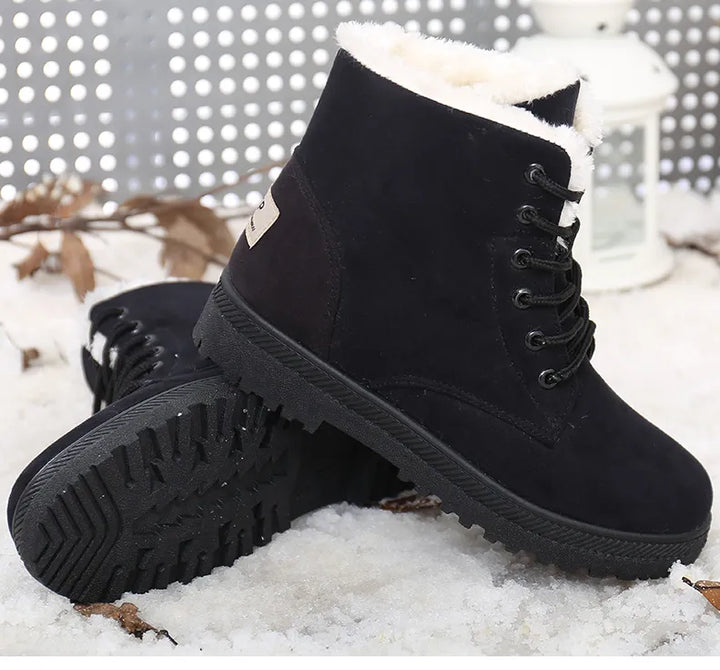 Damen Winterstiefel – Gefütterte Schnürboots mit Warmfutter & rutschfester Sohle