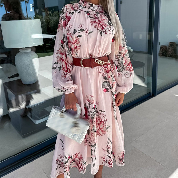Robe midi avec fleurs