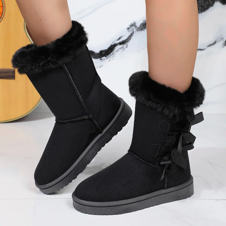 OF THE | Women's Winter Boots Plush - Warm Boots with Bow