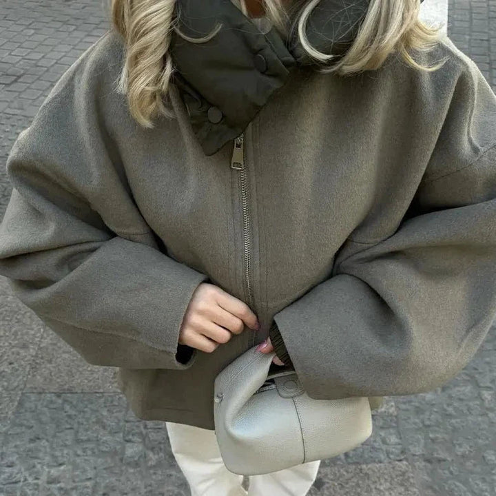 Olivya - Felpa con cappuccio con cerniera oversize