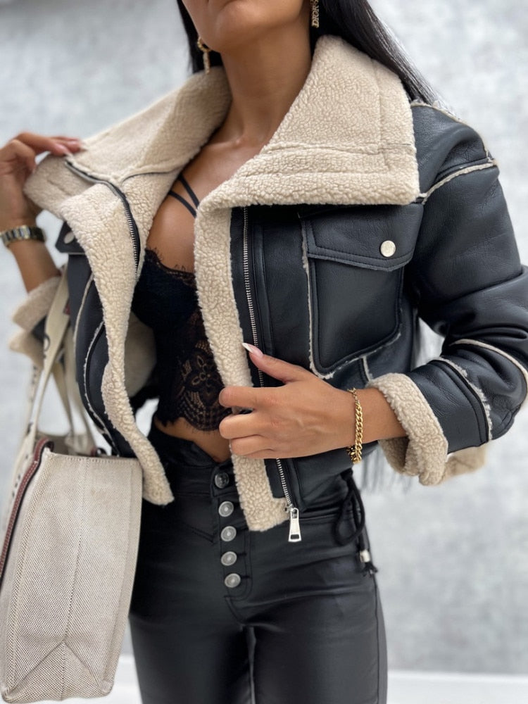 Gabriella - Retro warme Felljacke