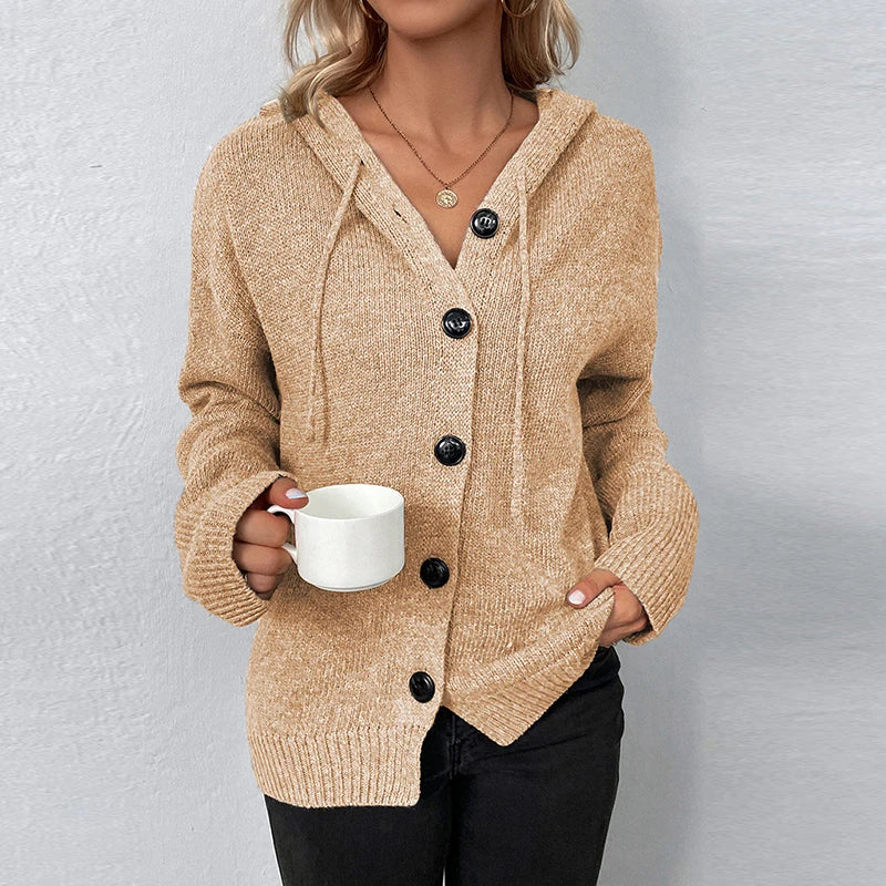 Karin - Comfortable Hooded Cardigan
