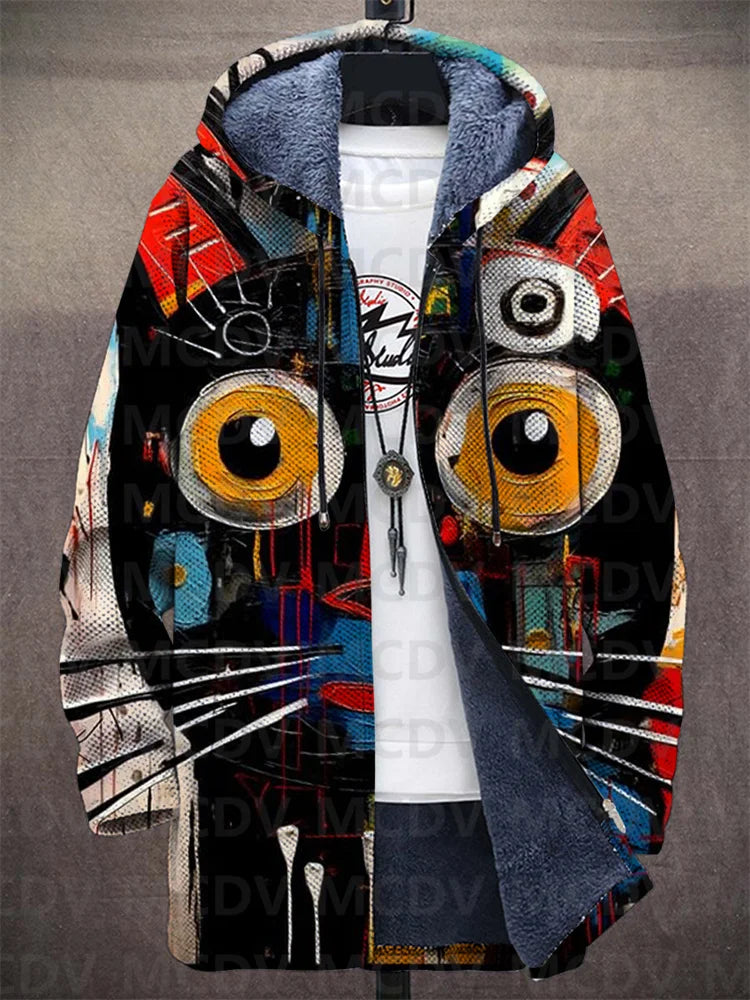 Quinn - Manteau douillet avec motif de chat