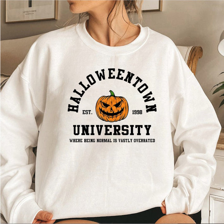 Eleganter Halloween-Pullover Mit O-Ausschnitt Für Damen | Perfekt für lässige Tage