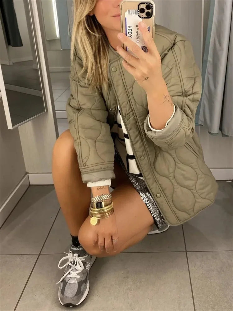 Cori - Veste oversize matelassée avec boutons-pression